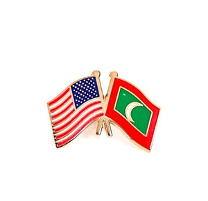 Maldives & USA Friendship Flags Lapel Pin