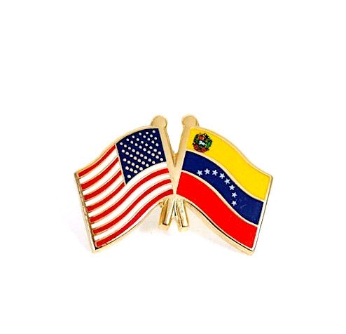 Venezuela & USA Friendship Flags Lapel pin